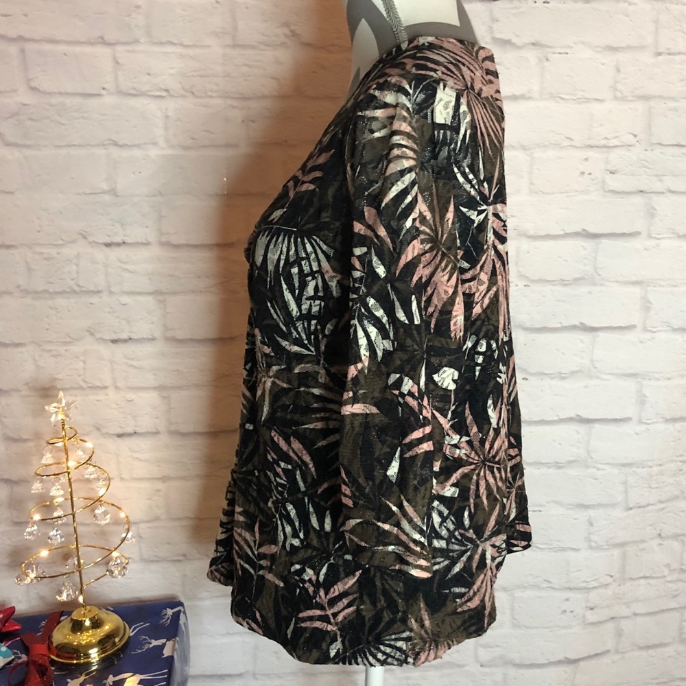 Sparkly Leaf Print Top - image 7